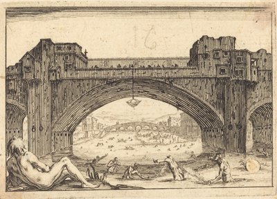 ヴェッキオ橋、フィレンツェ 作： Jacques Callot