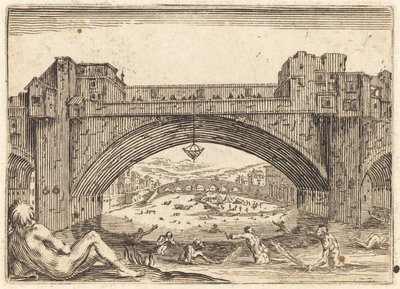 ヴェッキオ橋、フィレンツェ 作： Jacques Callot