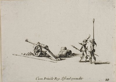 砲撃の準備、「軍事演習」のプレート 10 作： Jacques Callot