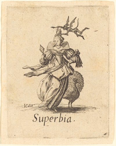 プライド ヴァニティ、おそらく 1621 年以降。 作： Jacques Callot
