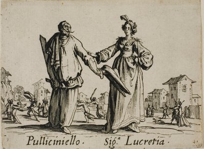 プッリチニエッロ - シニョーラ・ルクレティア、バッリ・ディ・スフェッサニアより、プレート9 作： Jacques Callot