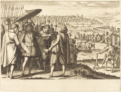 ピサの水道橋の修復、c. 1614年。 作： Jacques Callot