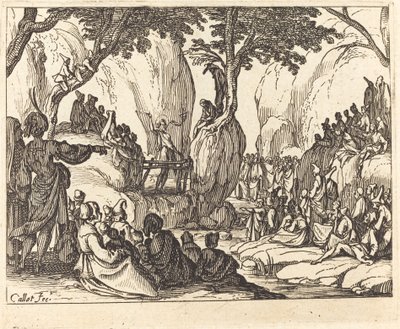 砂漠で説教する聖ヨハネ 作： Jacques Callot