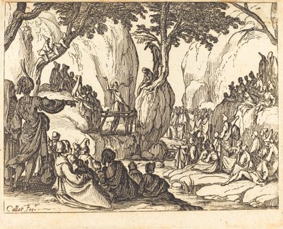 砂漠で説教する聖ヨハネ 作： Jacques Callot