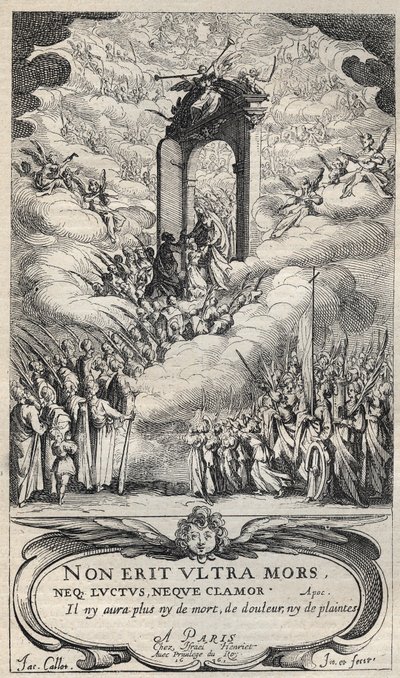 楽園の扉を急ぐ聖人と聖女 - ジャック・カロ(1592-1635)の構図とエングレーヴィング 作： Jacques Callot