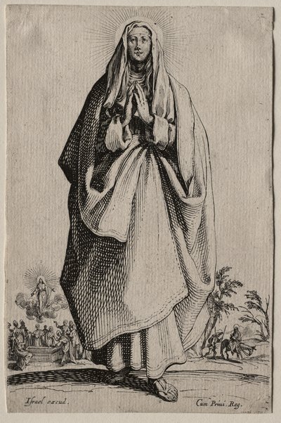 救世主イコンの聖母マリアの聖人/Les Grands Apôtres (大使徒): La Sainte Vierge (聖母) 作： Jacques Callot