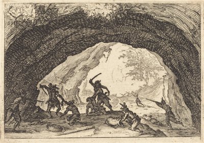 強盗を攻撃する兵士、c。 1617年。 作： Jacques Callot