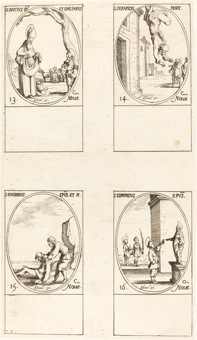 セントブライス; 聖セラピオン。 聖エウゲニウス。 セント・エドマンド 作： Jacques Callot