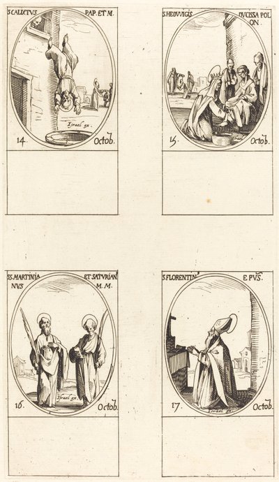 セント。 カリクストス; セント。 ヘドウィグ; セインツ マルティニアンとサチュリアン; セント。 フィレンツェ風 作： Jacques Callot