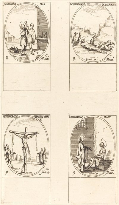 聖カストリウス、聖カルポフォラス、四冠殉教者、イメージの記念。 作： Jacques Callot
