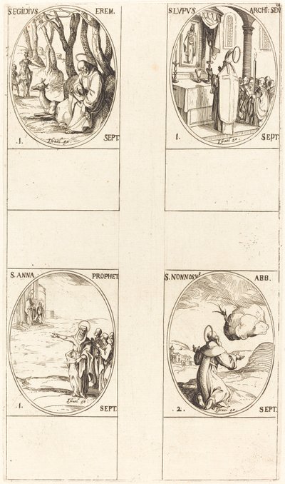 セントジャイルズ; 聖ループス; セントアン。 聖ノンノサス 作： Jacques Callot