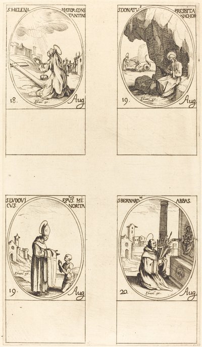 聖ヘレン、聖ドナトゥス、聖ルドヴィクス、司教、聖バーナード。 作： Jacques Callot