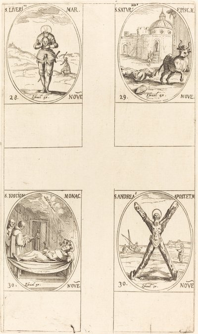 聖リベリウス。 聖土星。 St. T(I?)oscion; セント・アンドリュー 作： Jacques Callot