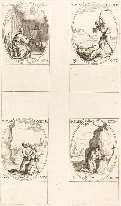 聖ルカ; セントルシアン; 聖アイリーン; 聖ヒラリオン 作： Jacques Callot