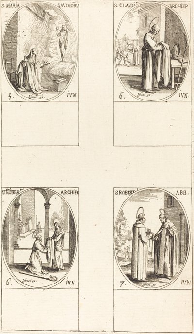 St.Maria Gaudioru、St.Claudius、St.Norbert、St.Robert。 作： Jacques Callot