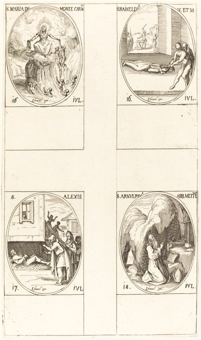 モン・カルメルの聖マリア。 聖ライネルディス; 聖アレクシス; メスの聖アーノルド 作： Jacques Callot