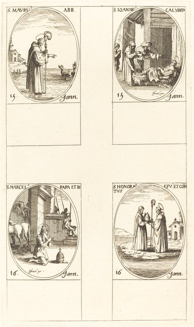 セント。 ムーア; セント。 ジョン・カリバイト; セント。 マーセルス; セント。 名誉ある 作： Jacques Callot