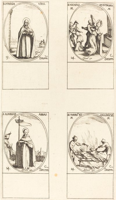 聖オティリア; 駅。 ニカシウスとユートロピア; 聖アグネルス。 駅。 ティルスとカリニクス 作： Jacques Callot