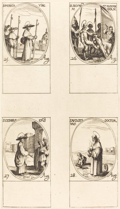 セント。 パトリシア; セインツ セクンダスとアレクサンダー。 セント。 カエサリウス; セント。 アウグスティヌス 作： Jacques Callot