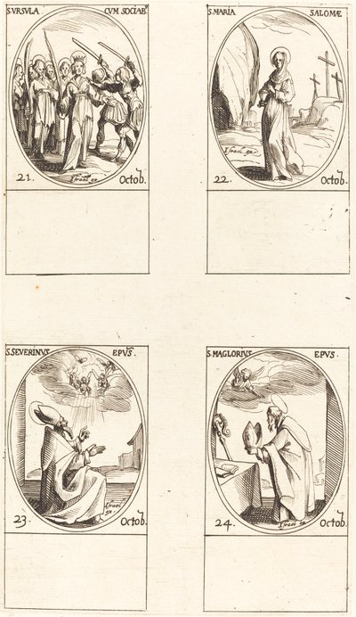聖ウルスラと仲間; セント・メアリー・サロメ。 聖セヴェリヌス。 聖マグロリウス 作： Jacques Callot