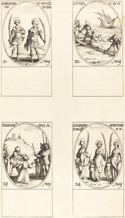 セインツ ニコストラトスとアンティオコス。 セント。 ジュリア; セント。 欲望; セインツ スザンナ、パラディア、 作： Jacques Callot