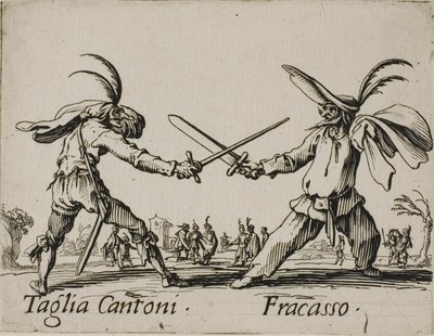 Taglia Cantoni - Fracasso、Balli di Sfessania のプレート 24 作： Jacques Callot