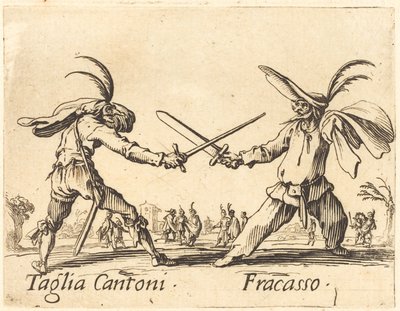 タリア・カントーニとフラカッソ、c。 1622年。 作： Jacques Callot