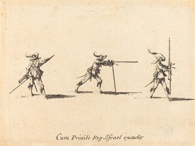 マスケット銃で射撃位置を取る 作： Jacques Callot