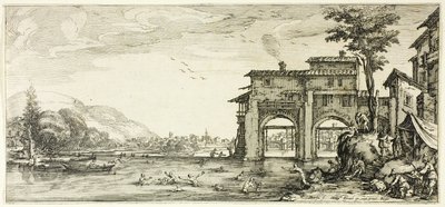 フィレンツェでデザインされたさまざまなシーンからの入浴者 作： Jacques Callot