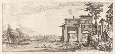 入浴者、おそらくc。 1630年。 作： Jacques Callot