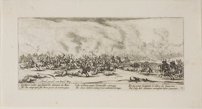戦争の悲惨さ』より「戦い」、3枚目 作： Jacques Callot
