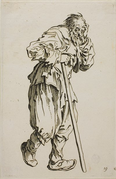 松葉杖の乞食、「乞食」のプレート 16 作： Jacques Callot