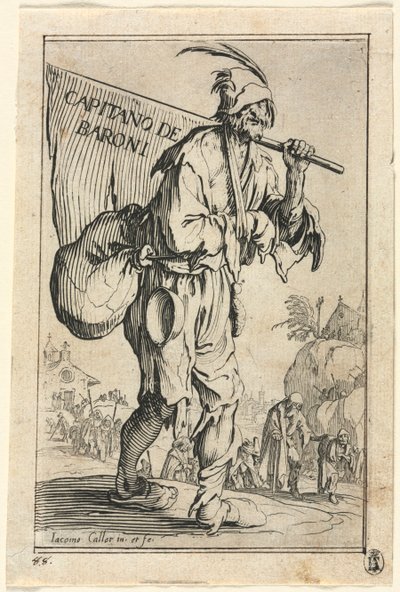 乞食：口絵：男爵の船長、c。 1623年。 作： Jacques Callot