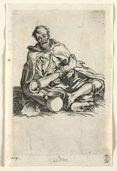 乞食：マリンガー、c。 1623年。 作： Jacques Callot