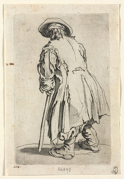 物乞い: 松葉杖一本の老乞食 作： Jacques Callot