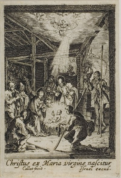 イエスの誕生、『聖母の生涯』より 作： Jacques Callot