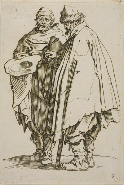 The Blind Man and his Companion、The Beggars のプレート 9 作： Jacques Callot