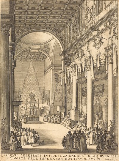 マティアス皇帝のカタファルク、1619 年。 作： Jacques Callot