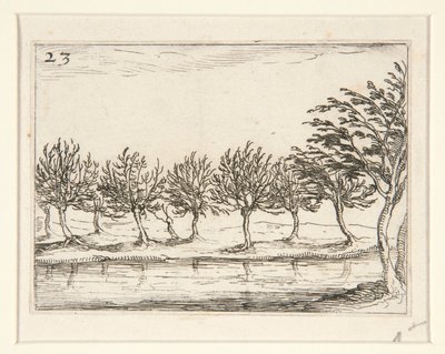 水辺の柱 - いいえ。 シリーズから23 作： Jacques Callot
