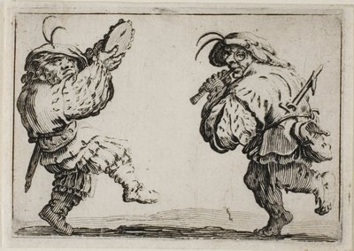 カプリスより フルートとタンバリンを持った踊り子たち 作： Jacques Callot