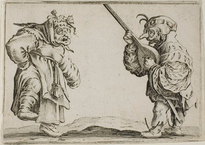 カプリースより リュートを持った踊り子たち 作： Jacques Callot