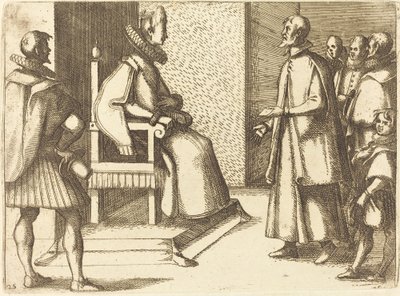 女王に感謝するトスカーナの特使 作： Jacques Callot