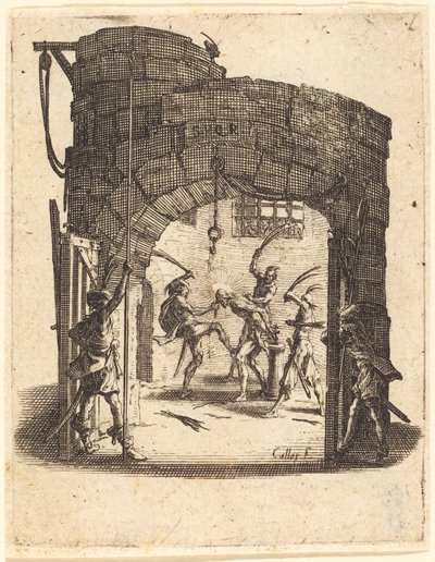 鞭打ち、c。 16241625。 作： Jacques Callot