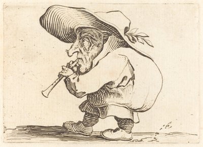 フラジオレット奏者、c。 1622年。 作： Jacques Callot