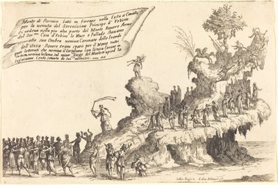 パルナッソス山の山車、1616 年。 作： Jacques Callot