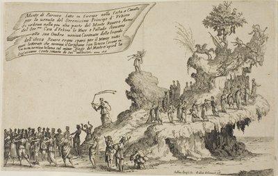 『美の戦争』より、パルナッソス山の山車 作： Jacques Callot
