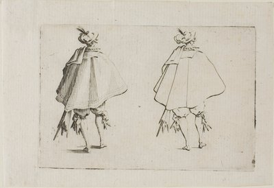 カプリスより 後ろから見た大きなコートの紳士 作： Jacques Callot