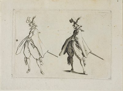 The Capricesより、正面から見た大きなコートを着た紳士 作： Jacques Callot
