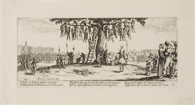 The Hanging、The Miseries of War のプレート 11 作： Jacques Callot