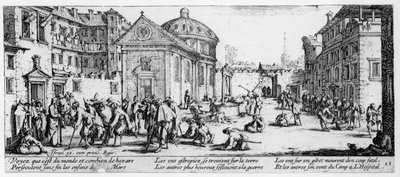 イスラエル、アンリエット（c.1590-1661）1633によって刻まれた病院、The Miseries and Misfortunes of Warのプレート15 作： Jacques Callot